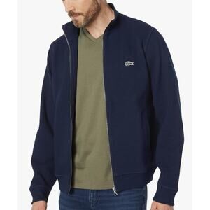 Lacoste Long Sleeve Full Zip Sweatshirt Navy Blue 8 3XL